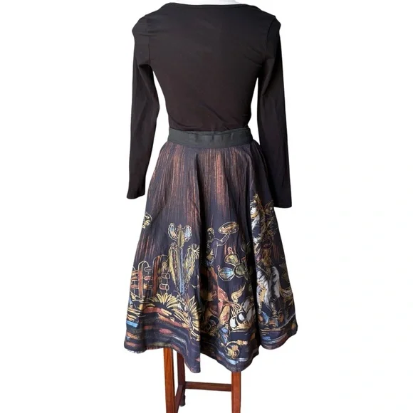 Vintage 1950’s/1960’s Matador Hand Painted Sequined Mexican Cotton Circle Skirt - Picture 4 of 16